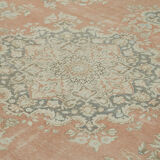 Handmade oriental contemporary 1980s 293 cm x 416 cm beige wool carpet