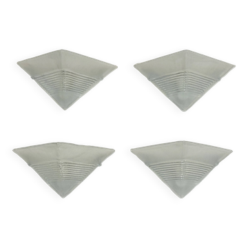 Postmodern Set of four large thick murano glass sconces by Mazzega. Italy 1980s