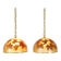 Italian design hanging lamps resin and leaves, 1970s 1980s