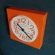 Vintage clock square silent wall clock "Bauknecht orange white"