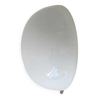 Half-moon wall and ceiling light 20 cm white opaline glass
