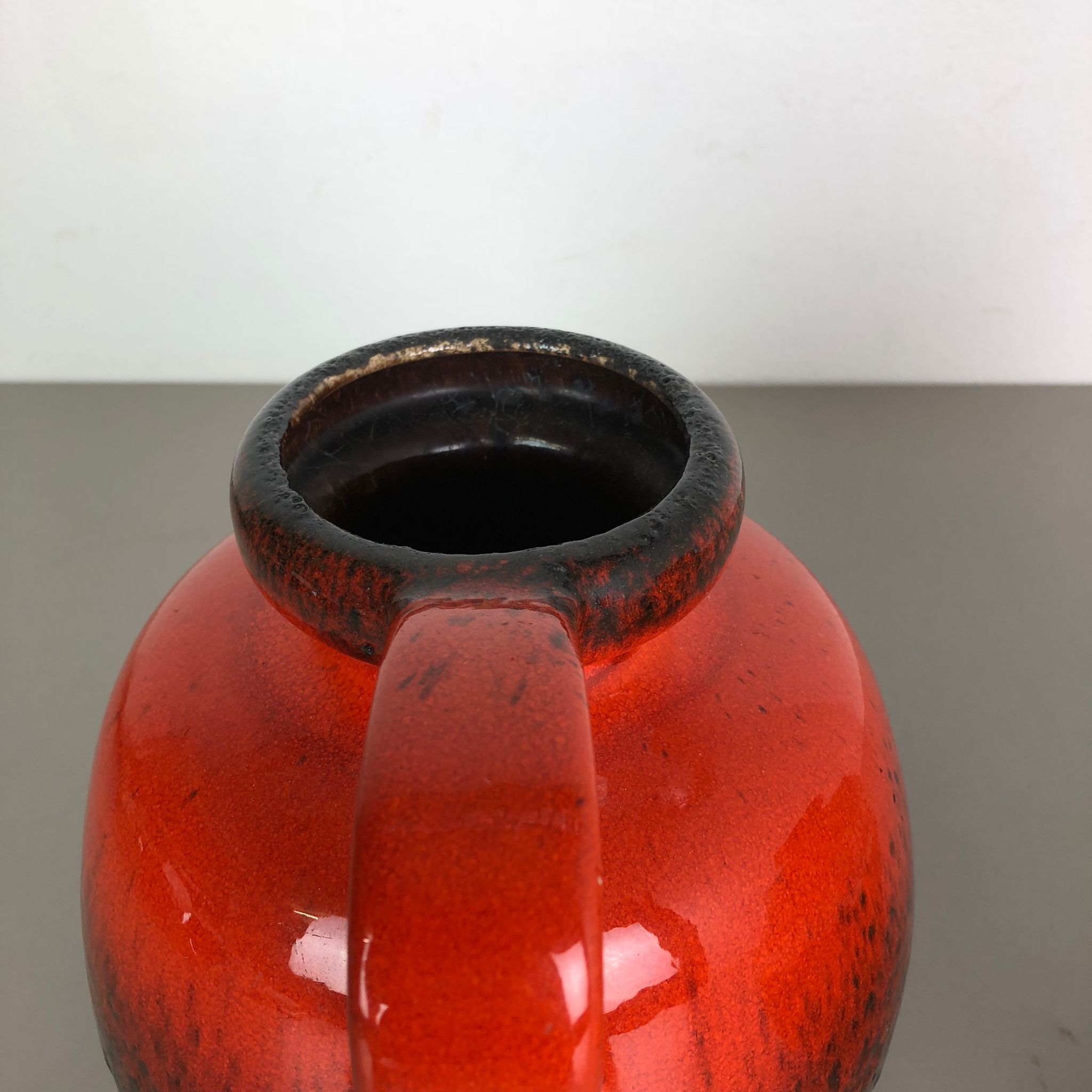 Set of Two Pottery Fat Lava Vases Model "484-21" Made by Scheurich Germany 1970s