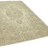 Tapis beige oriental unique en son genre fait à la main 170 cm x 293 cm