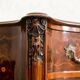French Louis XV Style Walnut Marquetry Commode, 1950s