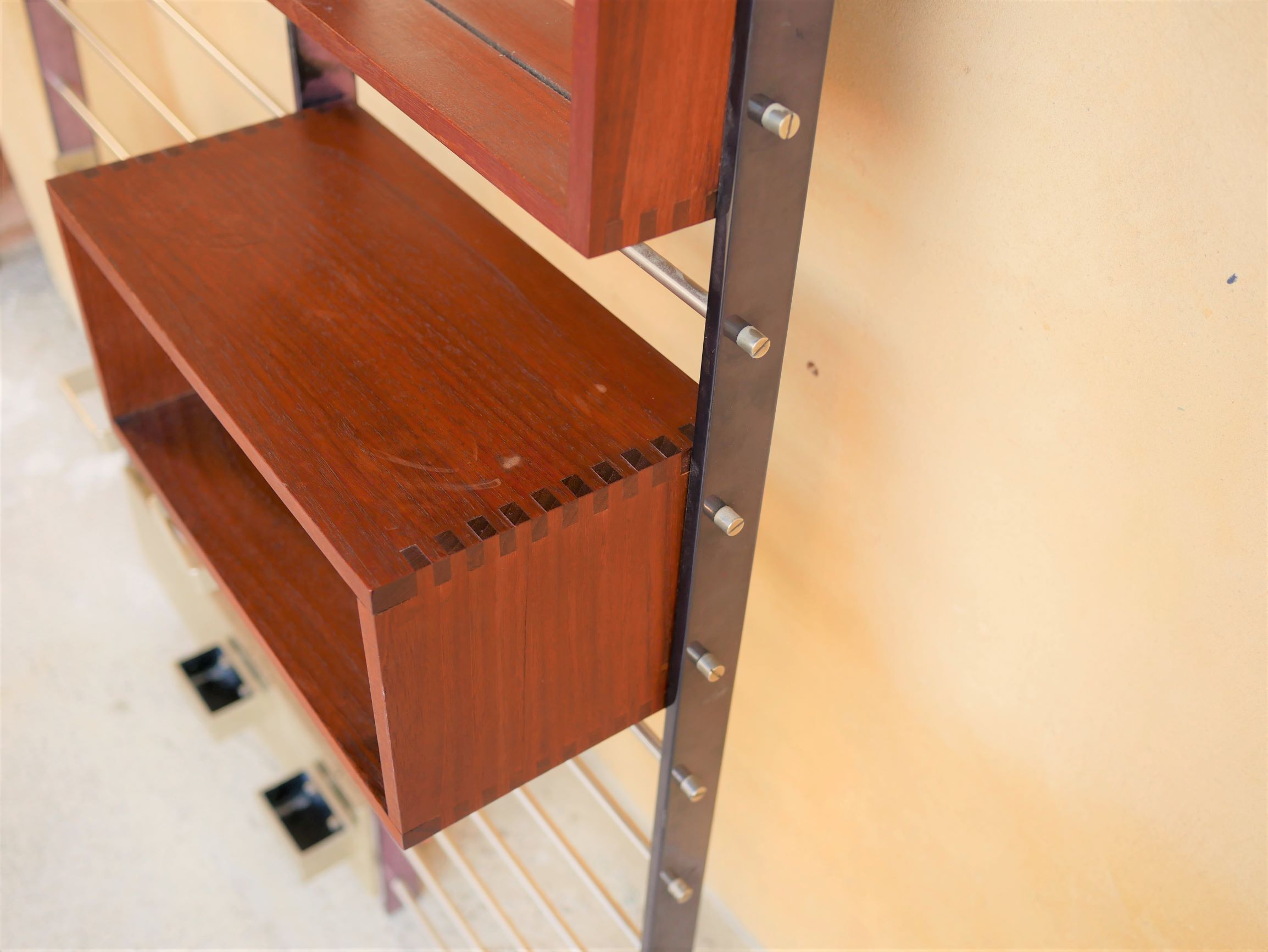 Vintage Scandinavian teak and aluminum coat holder