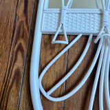 White rattan mirror