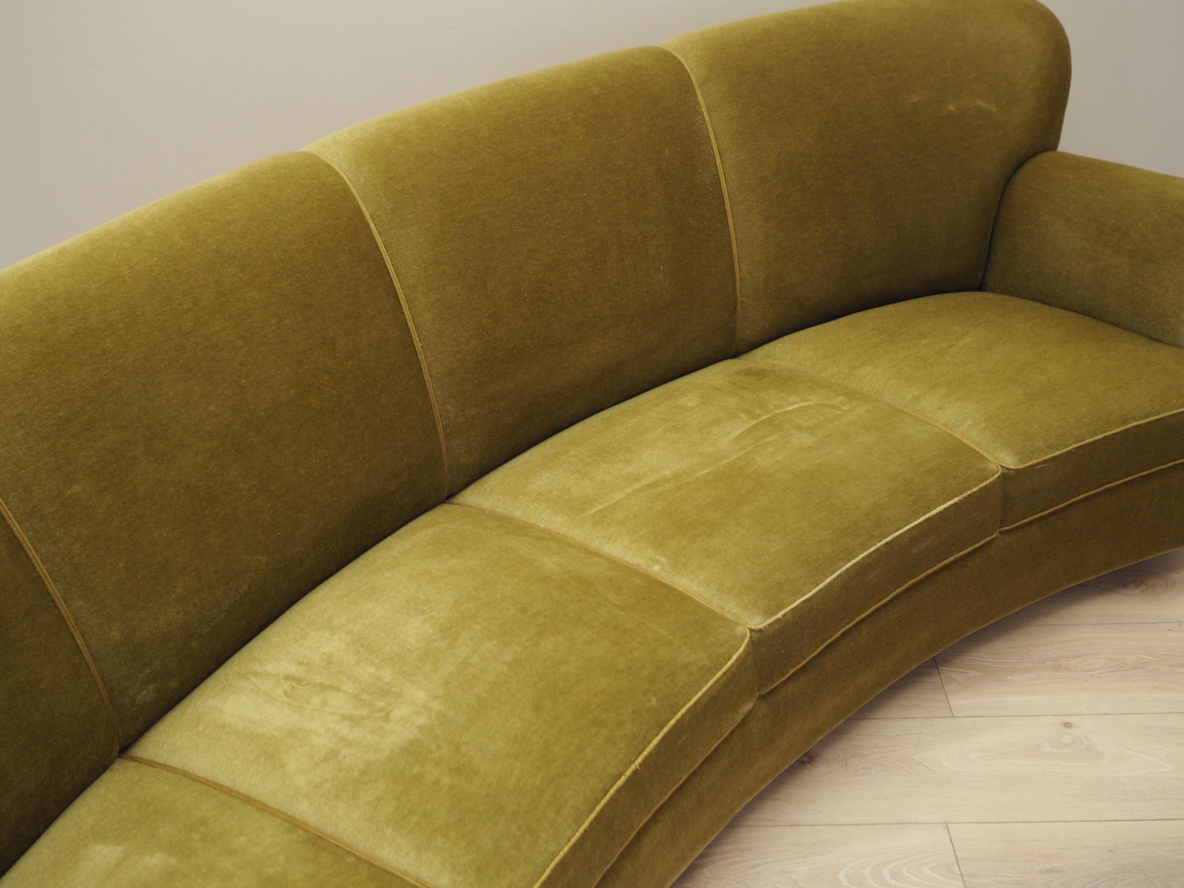 Green velour sofa, Danish design, 1960s, production: Denmark