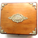 Box XIXth Napoleon III, jewel box or secrets, mahogany, padded blue silk, signed TAHAN