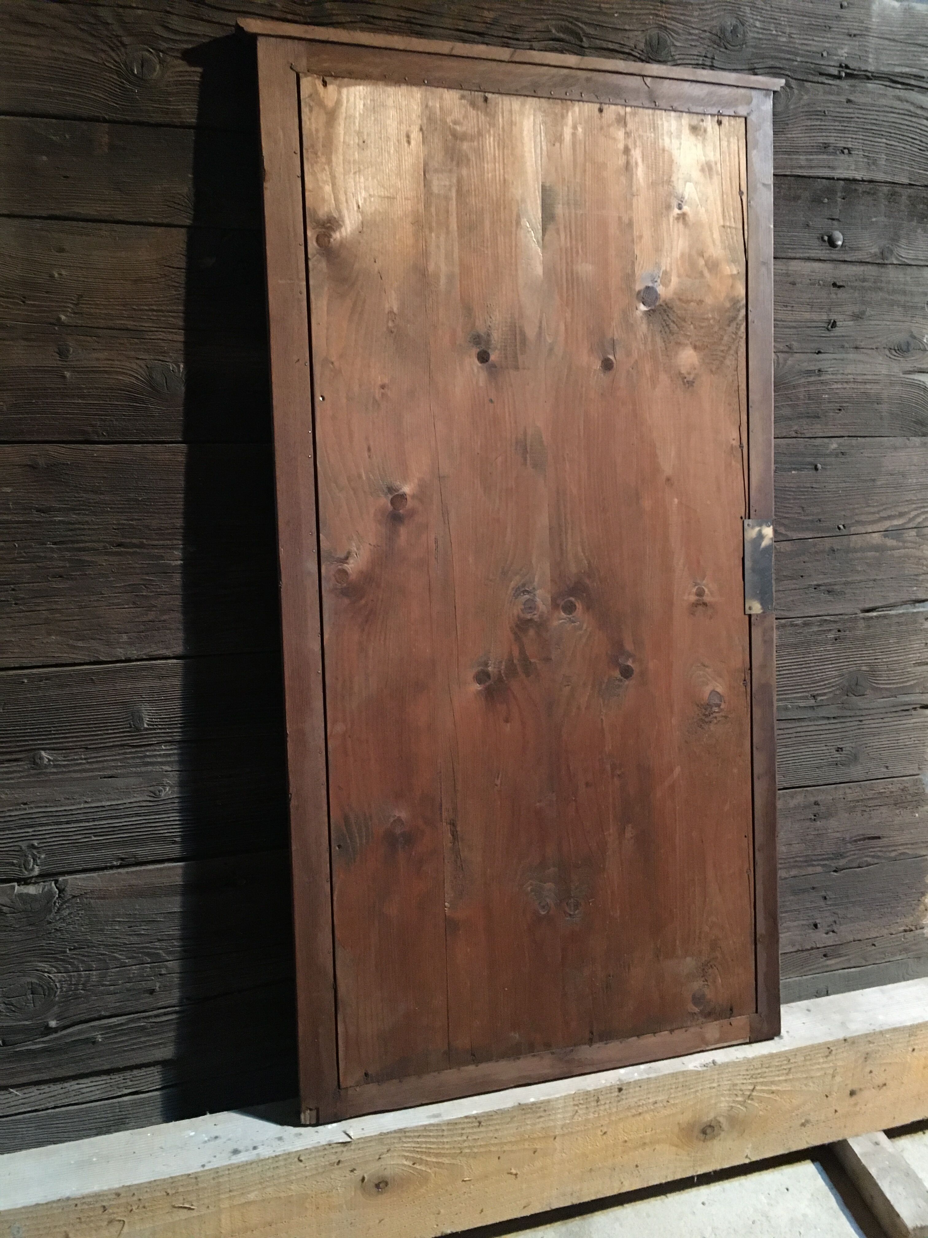 Bevelled oak mirror 154x79cm