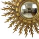 Grand miroir en bois rare en forme de soleil avec finition en feuille d'or XL 86 cm