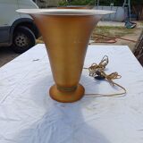 Pair of golden aluminum lamps from the 1960s