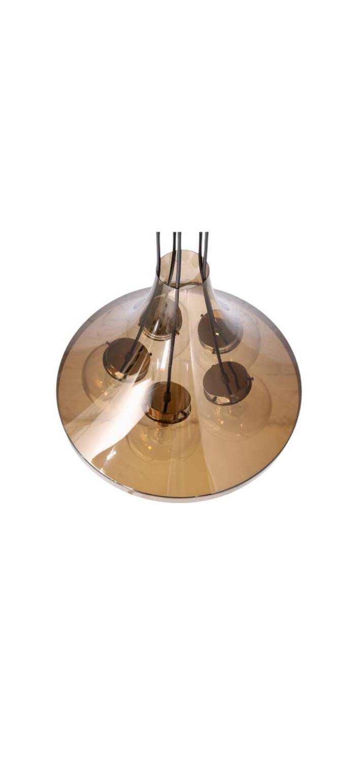 70s plexiglass tulip pendant light / chandelier
