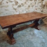 French monastery-style table – Solid cherry – 1950s