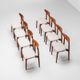 Harry Ostergaard set of eight dining chairs in teak Randers Denmark 1960