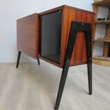 Small rosewood bar lounge sideboard with compass legs