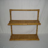 Rattan wall shelf - 60s bamboo
