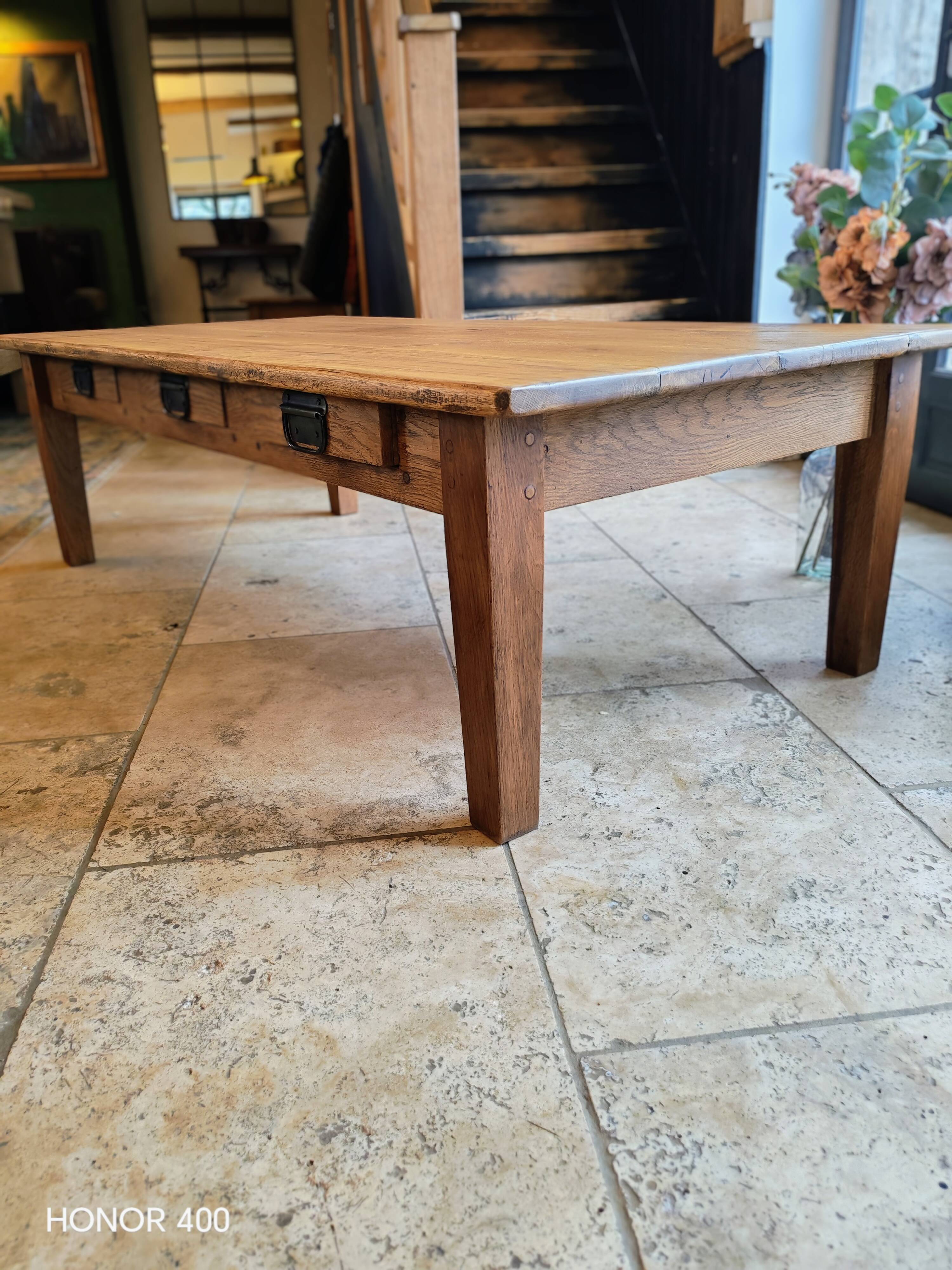 Solid oak coffee table