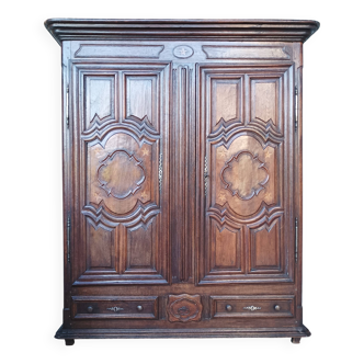 Louis XIV wardrobe in solid oak, 18th century