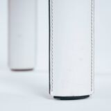 Italian Ycami white leather sculptural highback chairs, 1980s