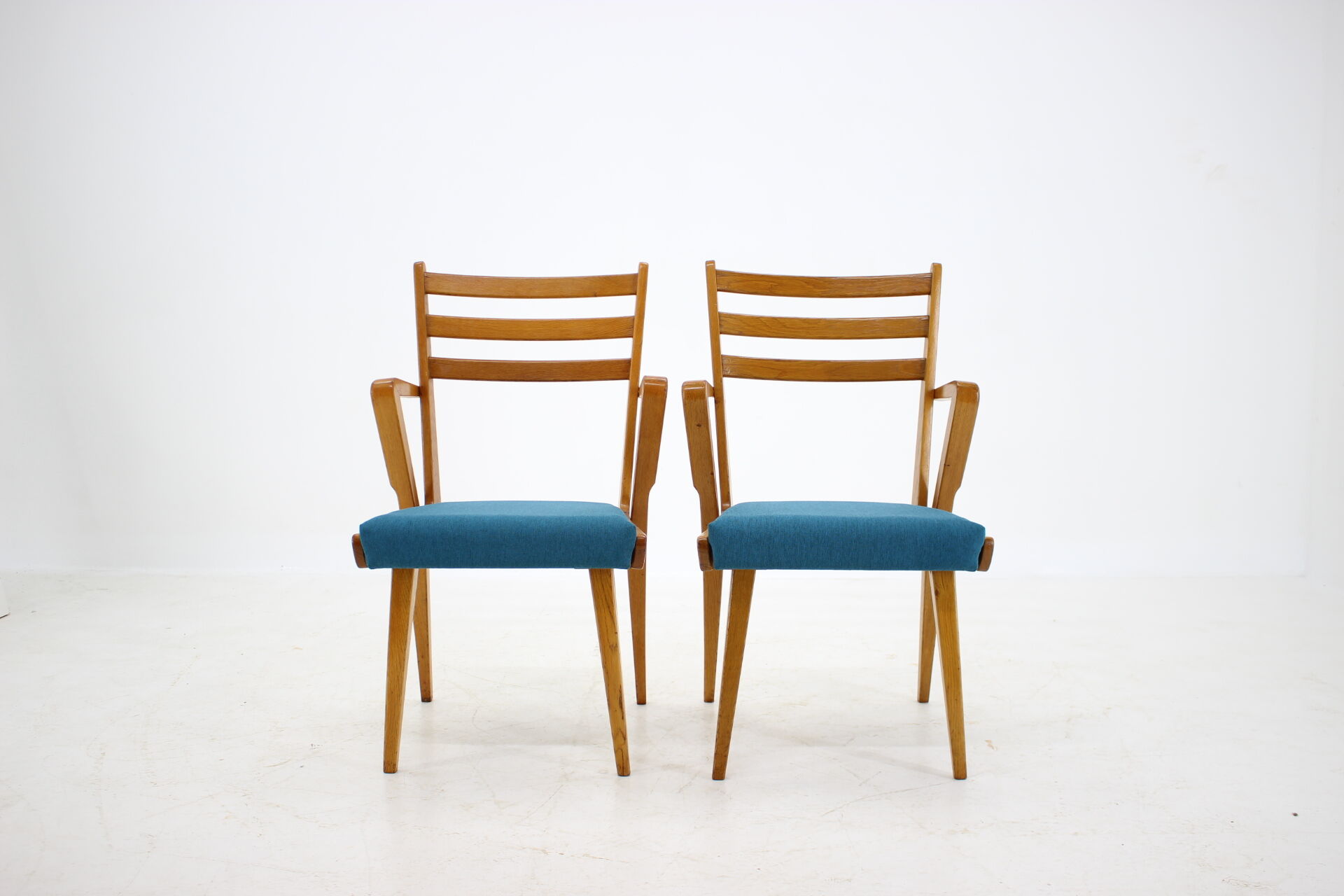 1960s Set of Four Oak Dining Chairs, Czechoslovakia