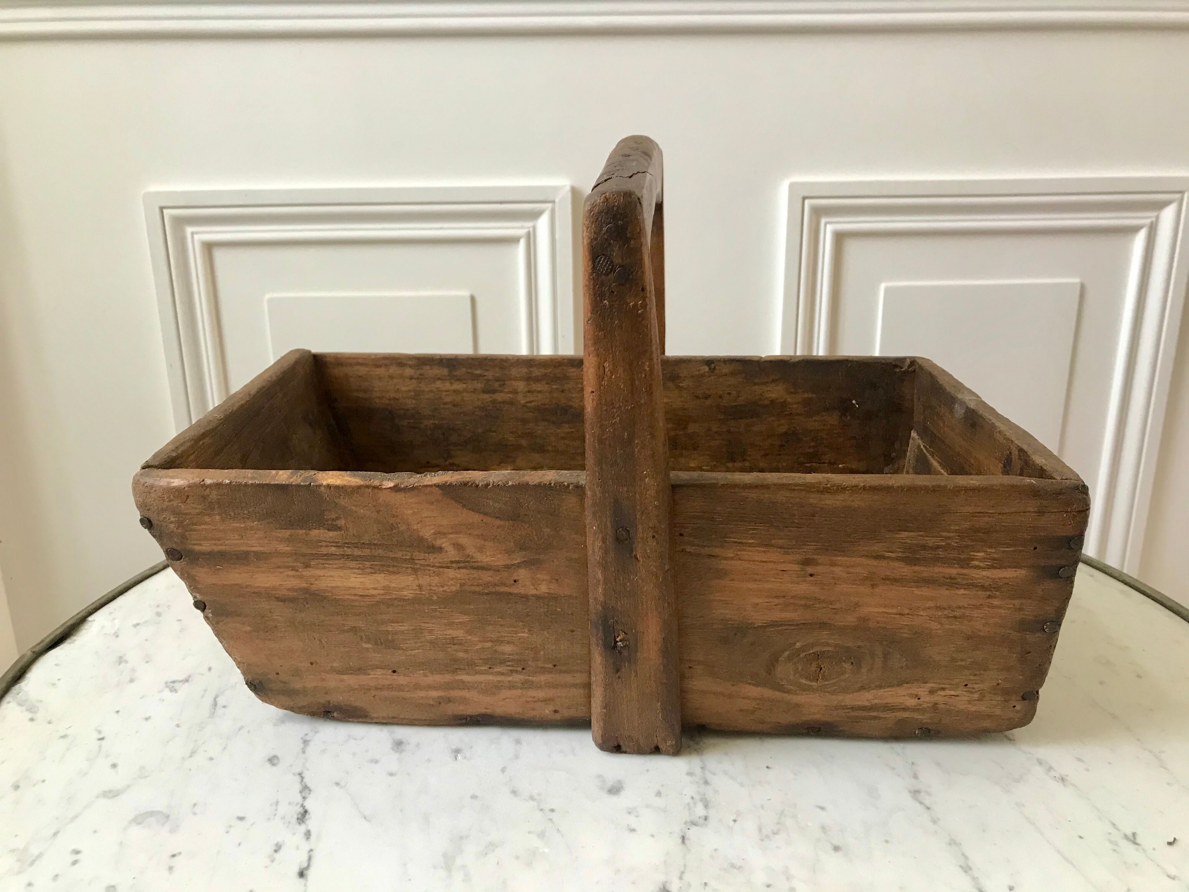 panier en bois ancien début XXème