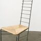 Chaise sculpturale vintage en acier et paille