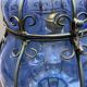 Wrought Iron Blue Murano Glass Light Pendant 1980’s