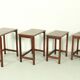 Italian Rosewood Nesting Tables with Copper Inlay