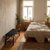 Woven rope bed bench