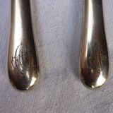 Cutlery with salad in filled silver (minerva hallmark) and ivory, late nineteenth