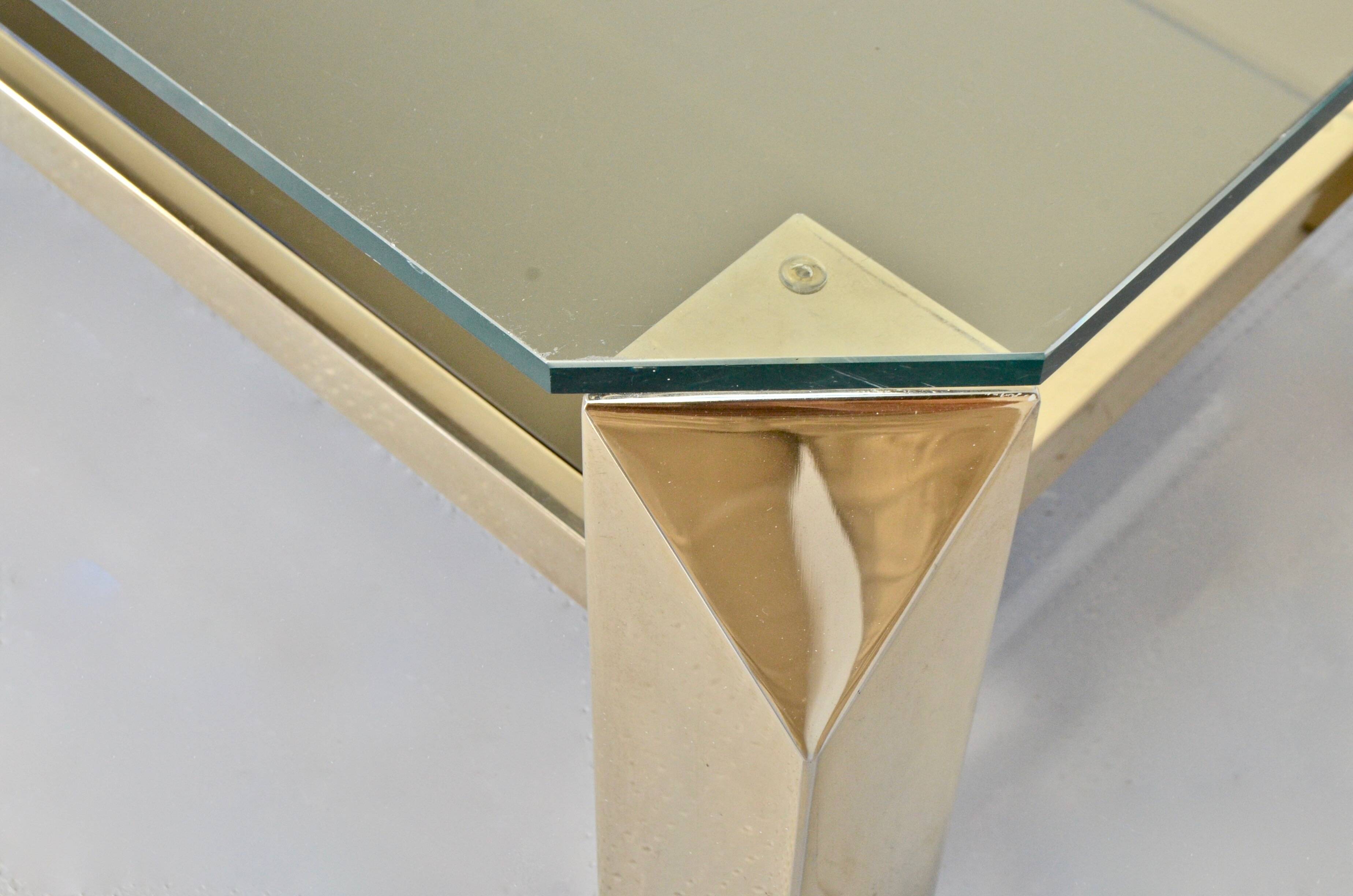 23kt Gold Plated Midcentury Coffee Table By Belgo Chrome. Vintage / Modern