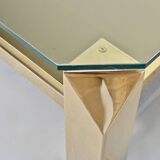 23kt Gold Plated Midcentury Coffee Table By Belgo Chrome. Vintage / Modern