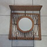 Coat rack dressing room vintage rattan year 50
