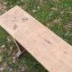 Old farm bench in chene