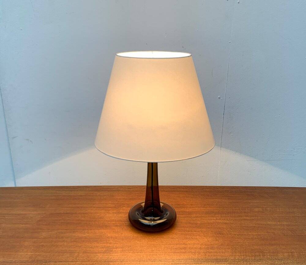 Vintage Danish table lamp model Fleur in glass by Michael Bang for Holmegaard, 1970s.