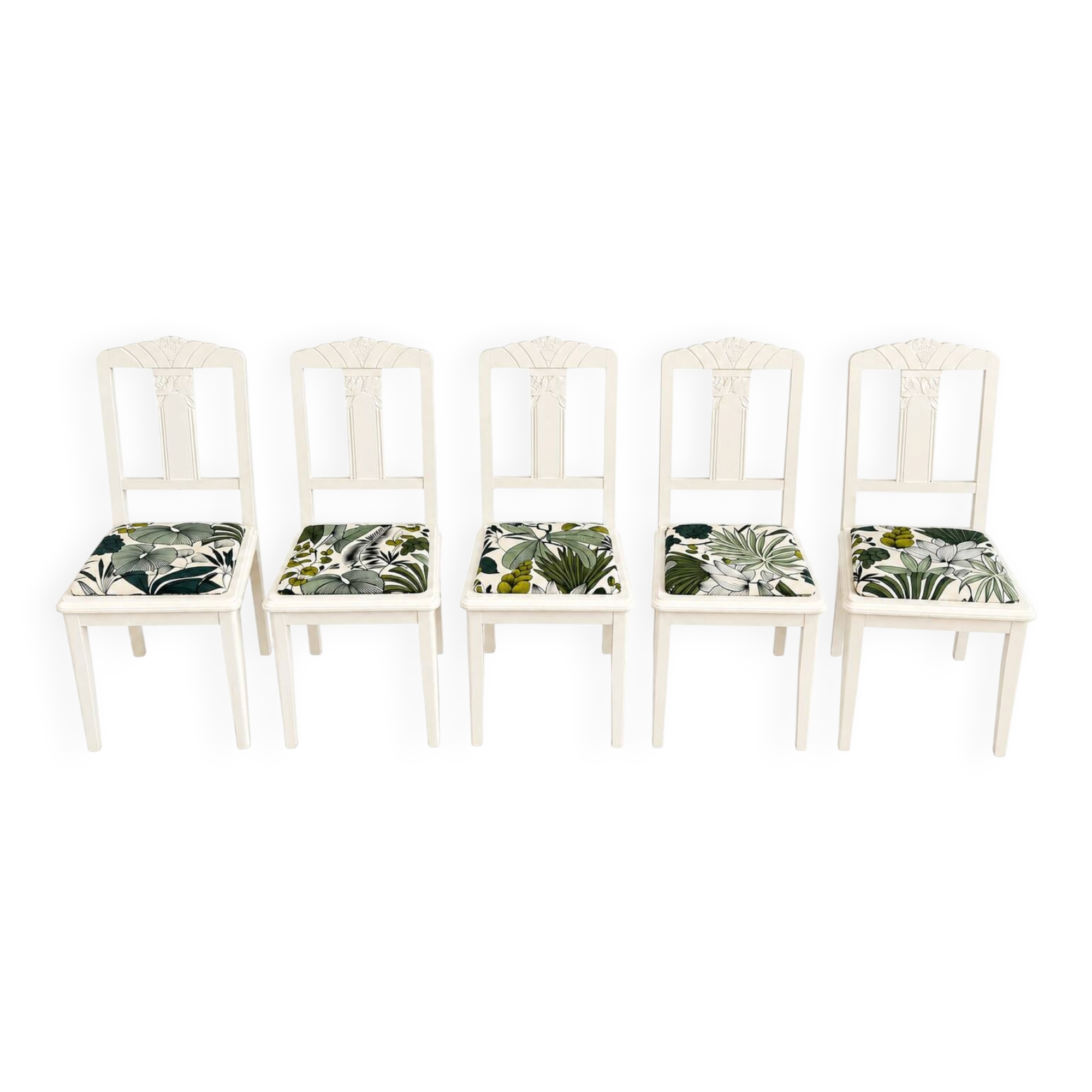 5 relooked antique chairs