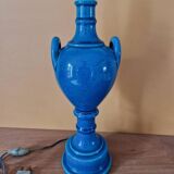 Pol Chambost (1906-1983) - Lamp base in blue crackled ceramic