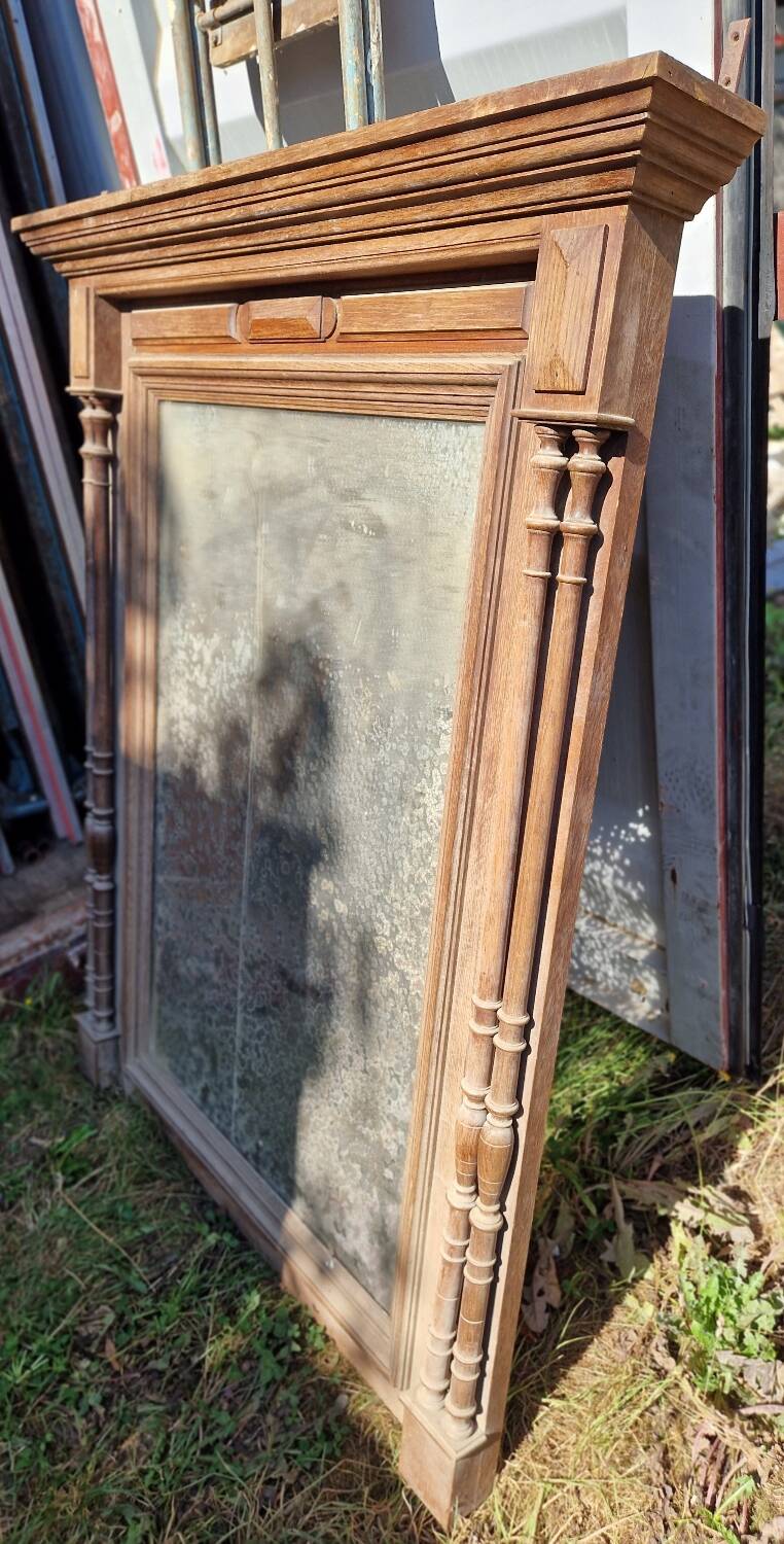 Antique oak trumeau mirror