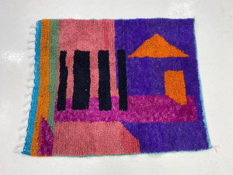 Handmade natural wool rug 250cm x 150cm