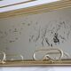 Wall coat rack in vintage gilded metal 60 cm