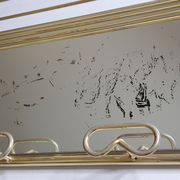 Wall coat rack in vintage gilded metal 60 cm