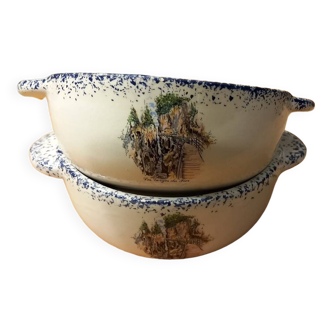 2 eared bowls in Haute Savoie earthenware