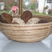 Corbeille-panière en rotin de 1960