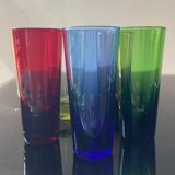 Set of 5 vintage multi-colored glasses