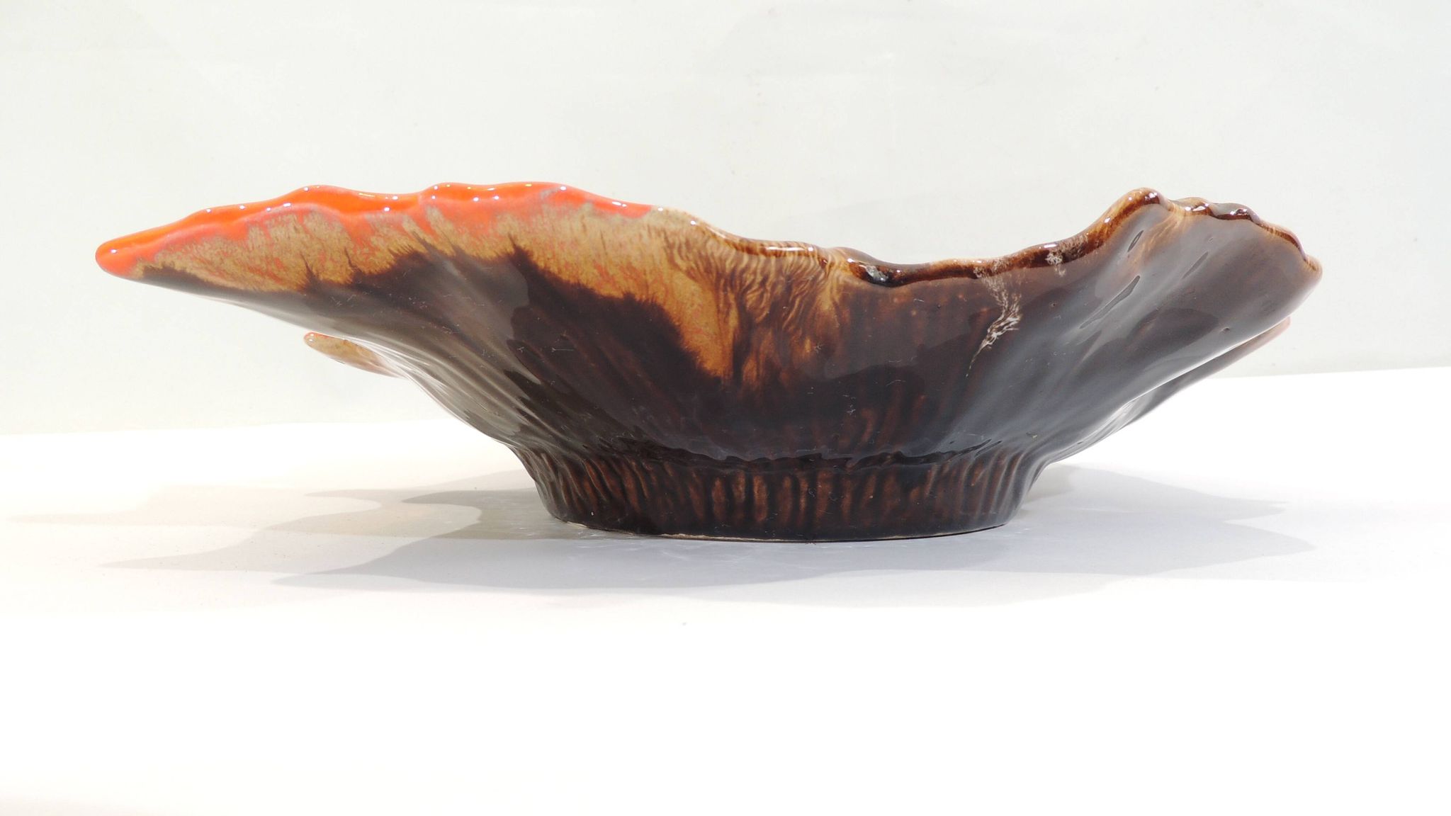 Grand plat feuille style vallauris/vintage