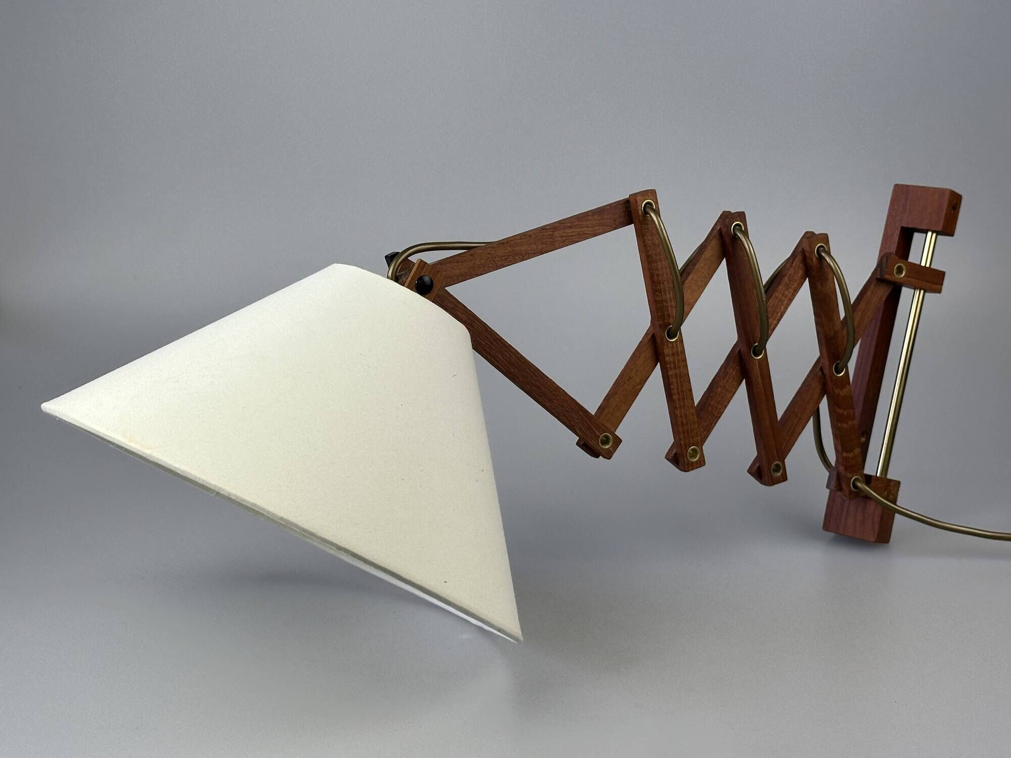 1960s/70s Teak Scissor Lamp Wall Lamp Mid Century Danish Design Denmark