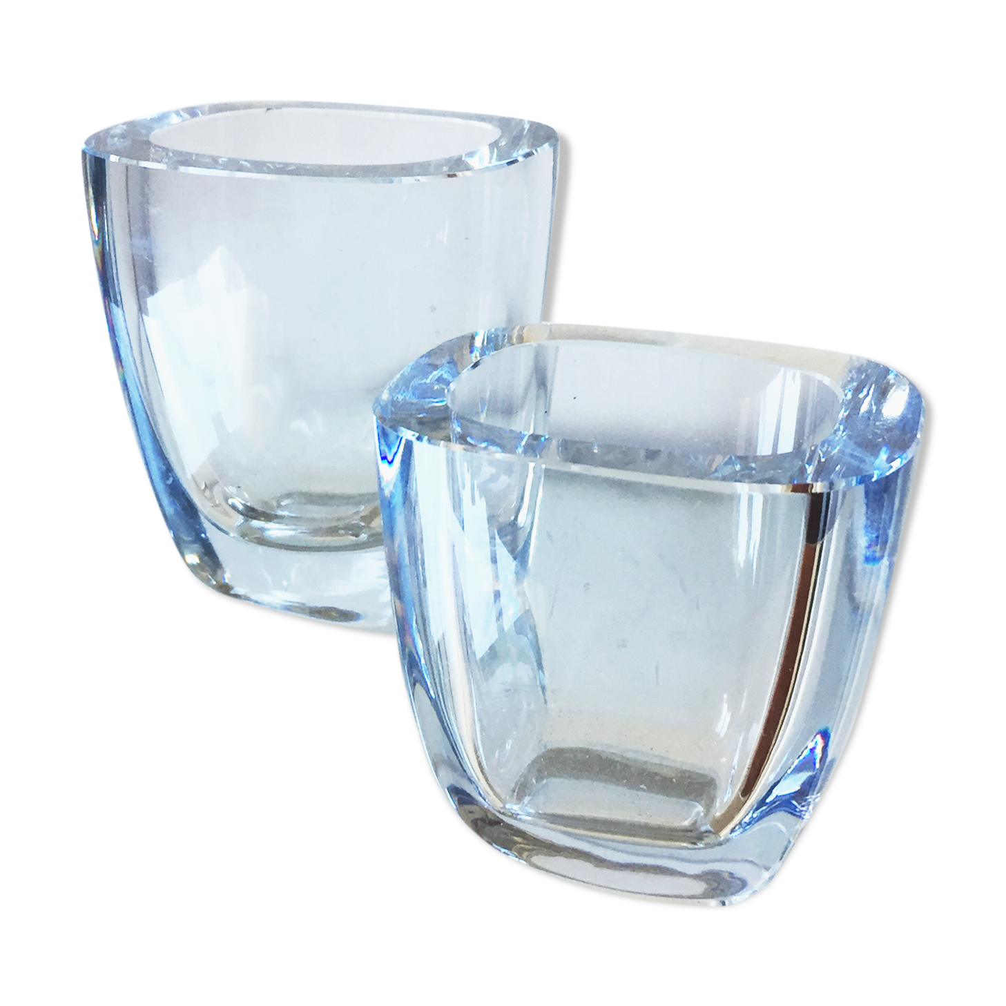 Pair of Strombergshyttan crystal  ases