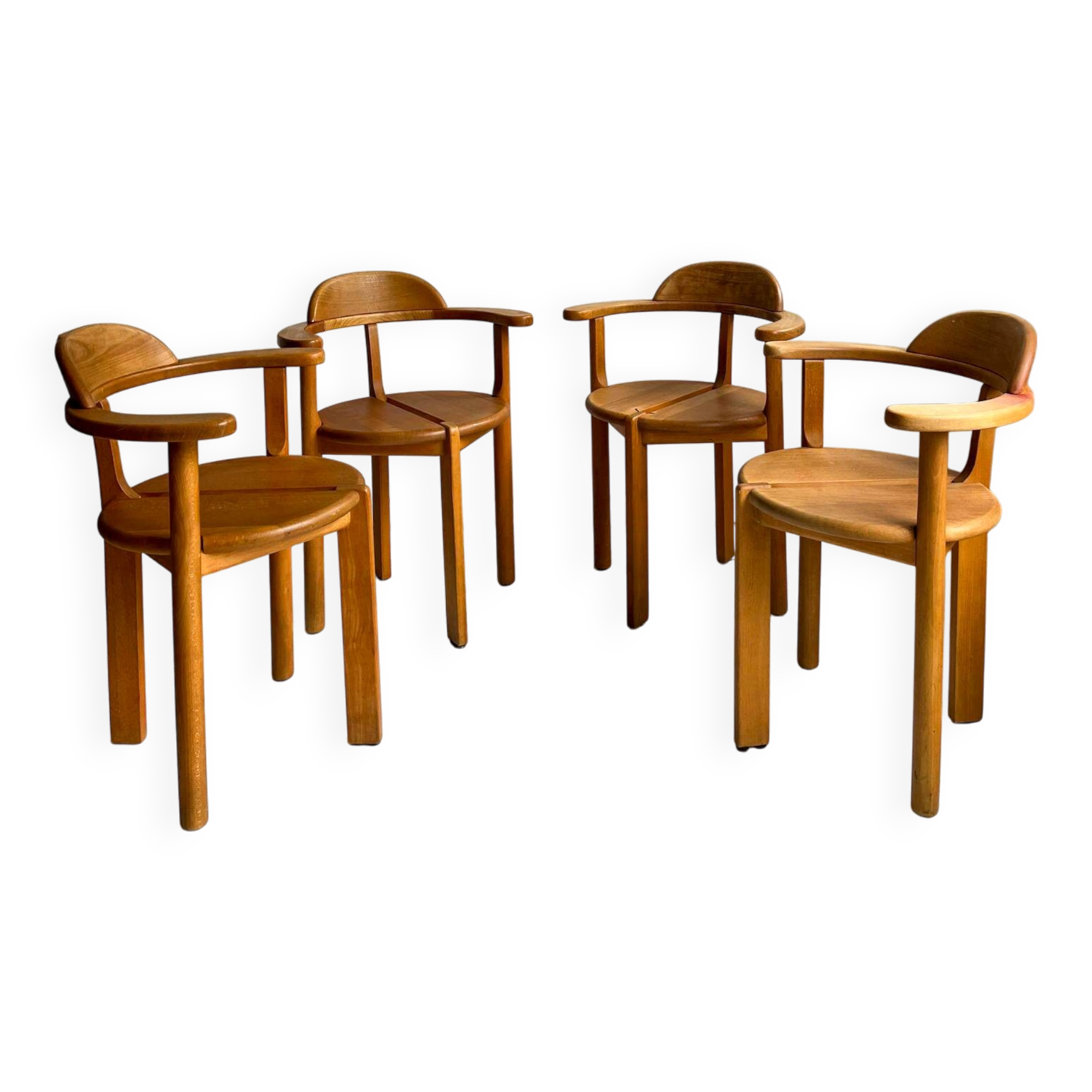 Set of 4 wooden chairs from the 1970s
