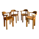 Set of 4 wooden chairs from the 1970s