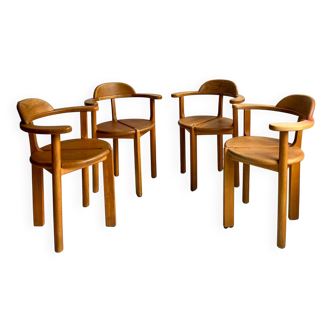Set of 4 wooden chairs from the 1970s